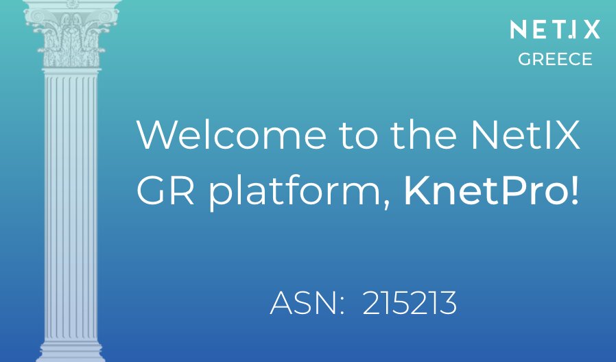 Bem vindo à plataforma NetIX GR, KnetPro!