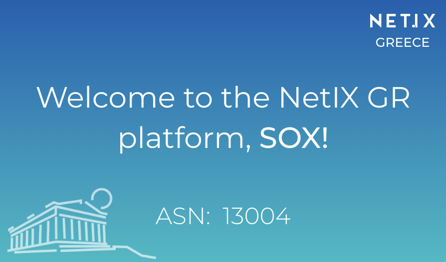 Welcome to the NetIX platform, SOX!