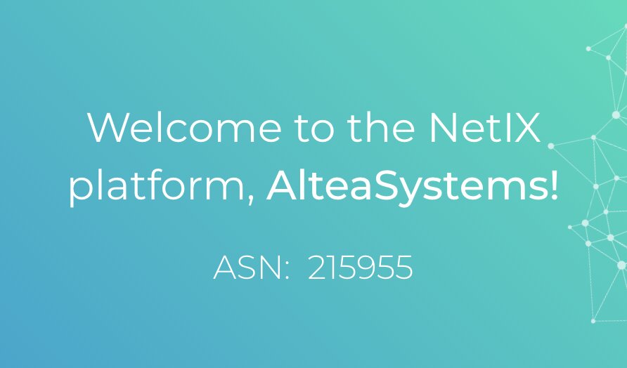 Welcome to the NetIX platform, AlteaSystems!