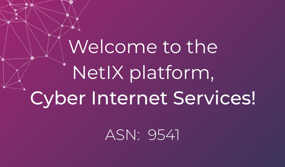 Welcome to the NetIX platform, Cyber Internet Services!